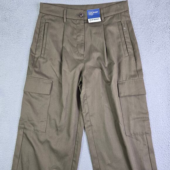 Old Navy Taylor Straight Trouser Cargo Pants Women Medium 30x30 Boho Casual Y2K - Picture 2 of 12